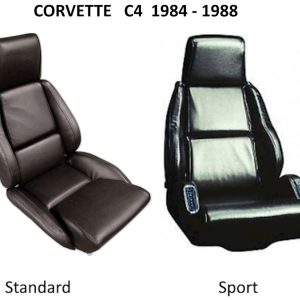 Buy 1984–1988 Corvette C4 Black Leather Mounted Seat Covers Online USA